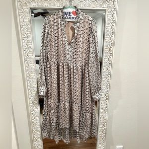 Neutral snakeskin print dress